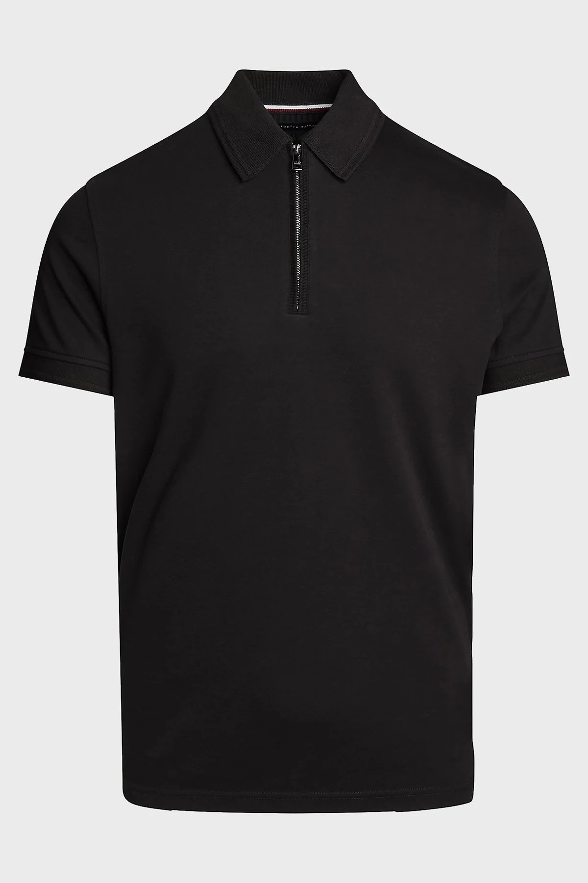 Tommy Hilfiger Pamuklu Slim Fit Erkek Polo Yaka T Shirt MW0MW34746 BDS SİYAH - 5