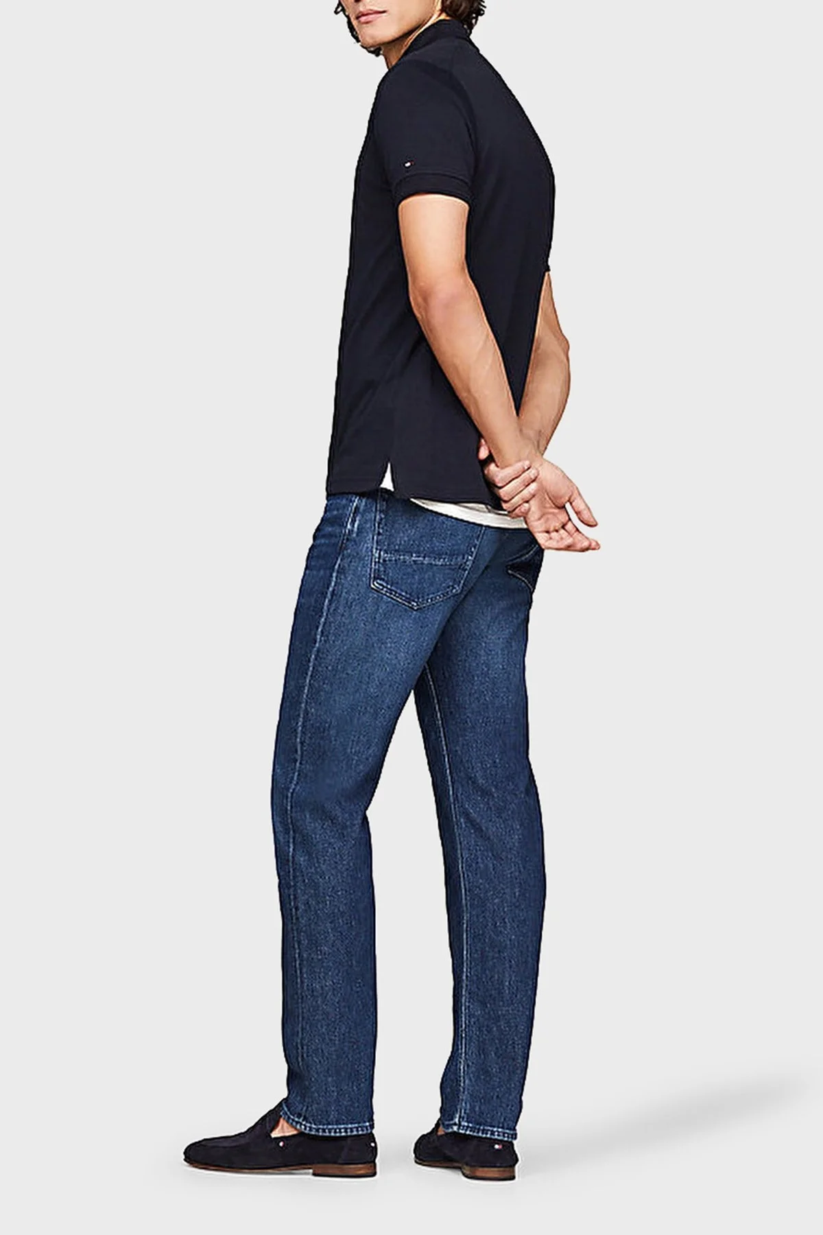 Tommy Hilfiger Pamuklu Slim Fit Erkek Polo Yaka T Shirt MW0MW34746 DW5 LACİVERT - 3