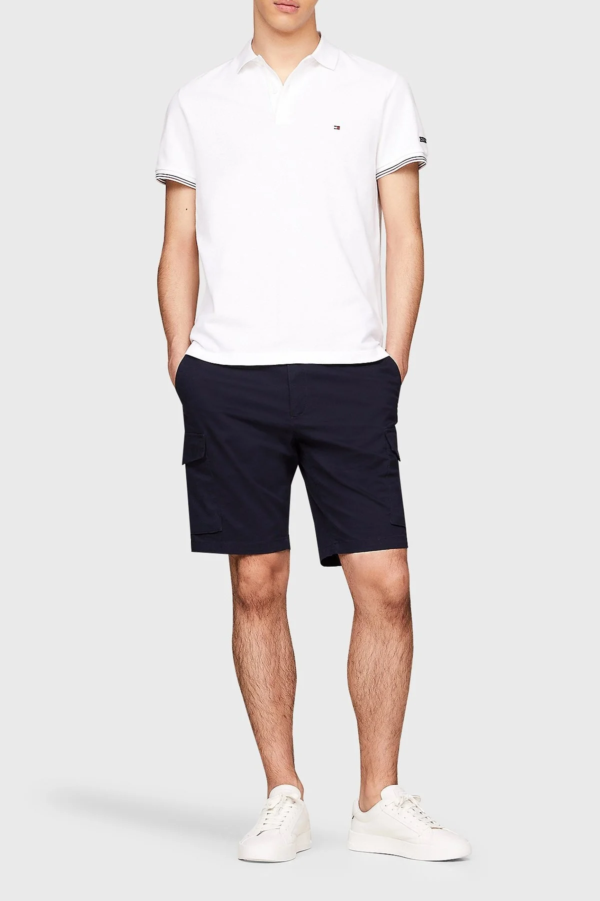 Tommy Hilfiger Pamuklu Slim Fit Erkek Polo Yaka T Shirt MW0MW35619 YBR BEYAZ - 3