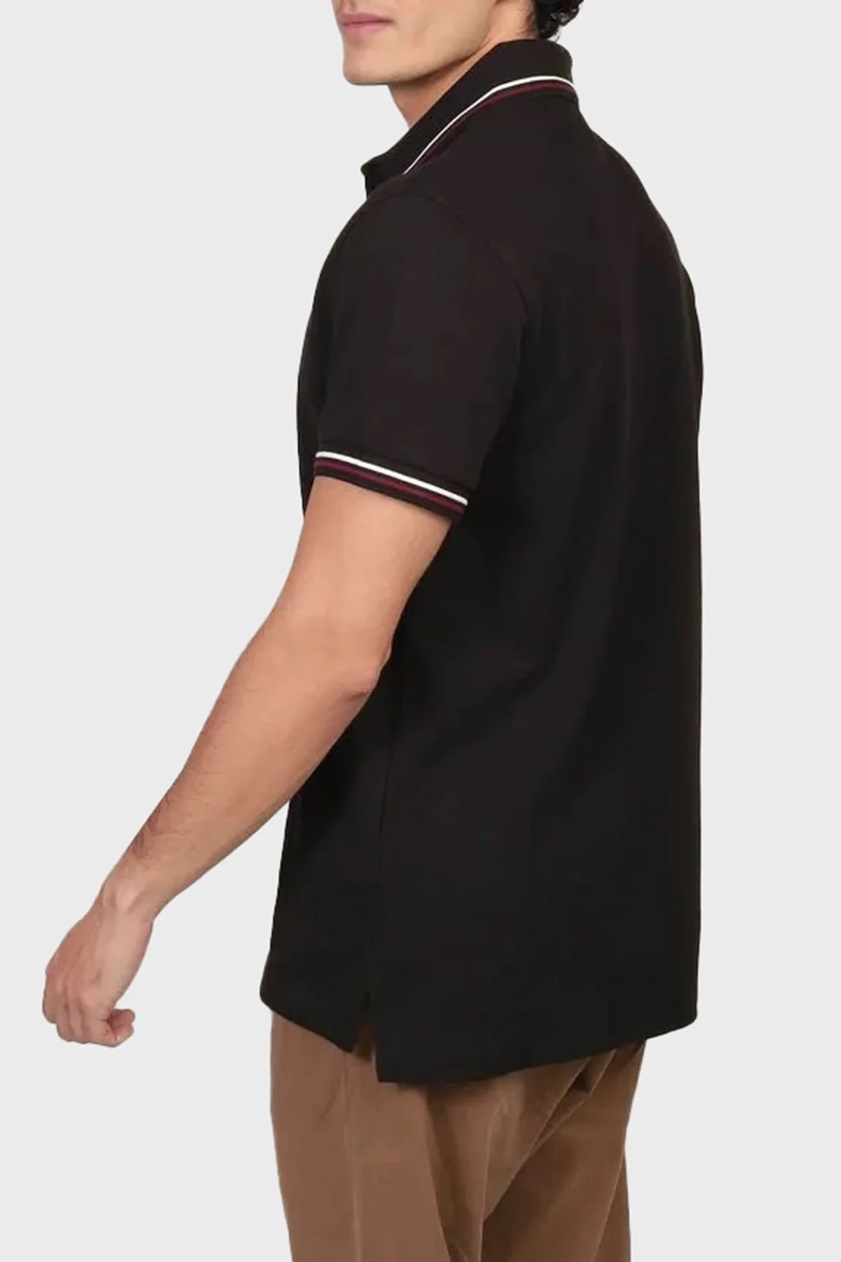 Tommy Hilfiger Pamuklu Slim Fit Erkek Polo Yaka T Shirt MW0MW37346 BDS SİYAH - 8