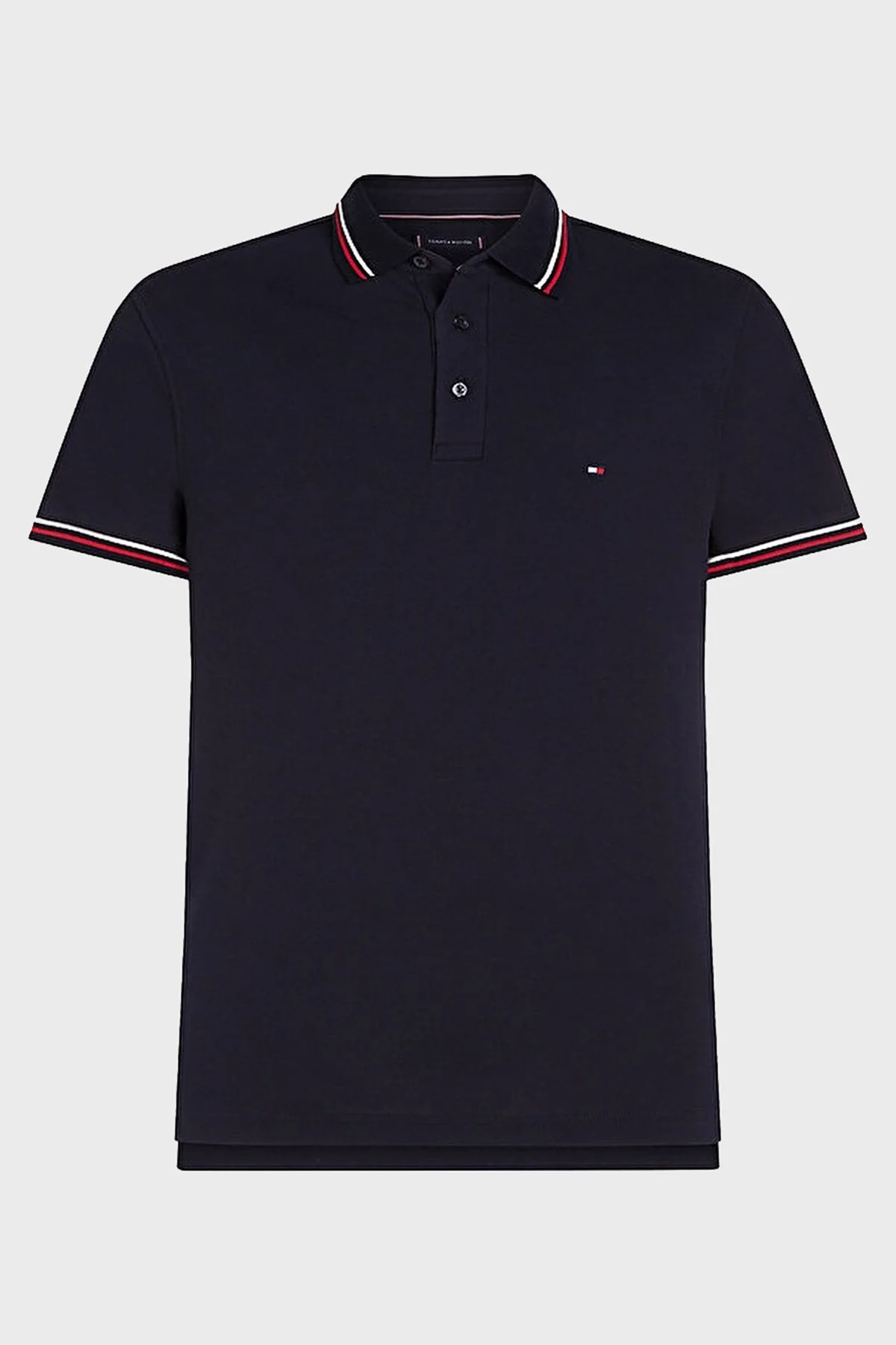 Tommy Hilfiger Pamuklu Slim Fit Erkek Polo Yaka T Shirt MW0MW37346 DW5 LACİVERT - 10