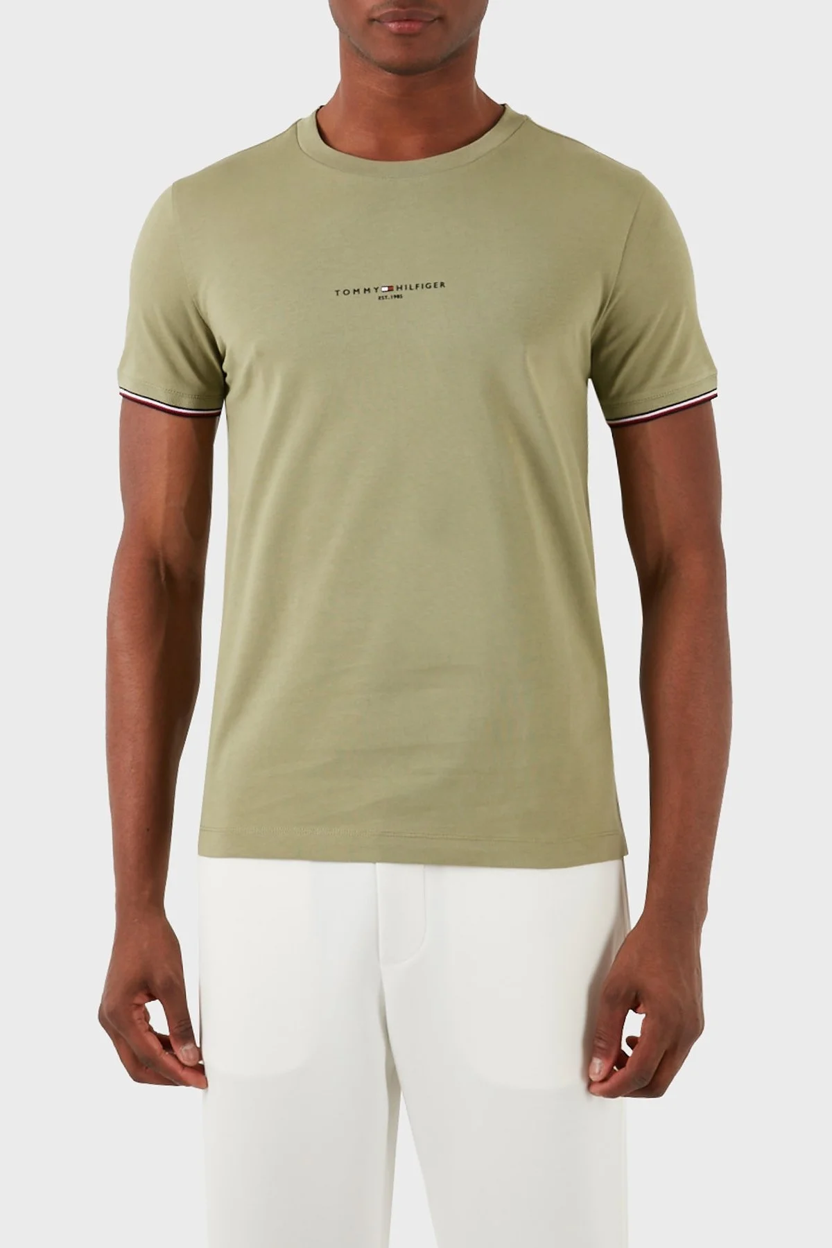 Tommy Hilfiger Pamuklu Slim Fit Erkek T Shirt MW0MW32584 L9F HAKİ - 2