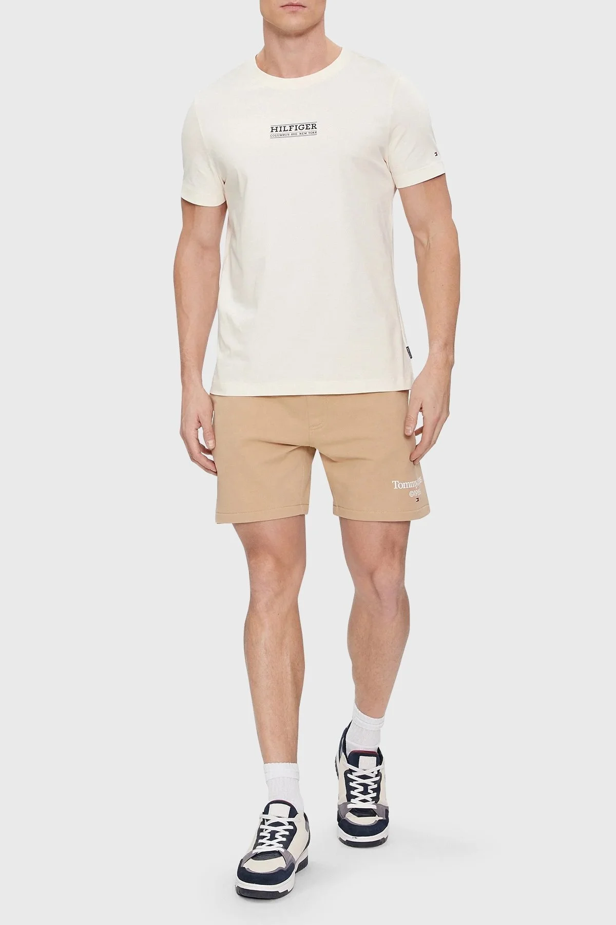 Tommy Hilfiger Pamuklu Slim Fit Erkek T Shirt MW0MW34387 AEF BEJ - 2