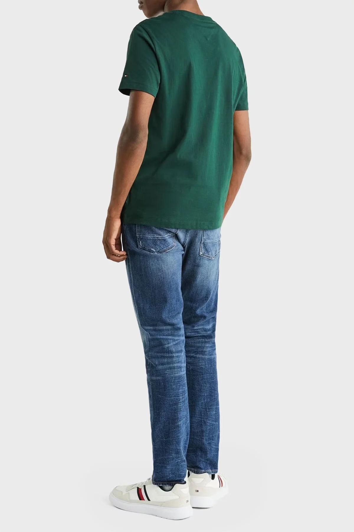 Tommy Hilfiger Pamuklu Slim Fit Erkek T Shirt MW0MW34387 MBP KOYU YEŞİL - 3