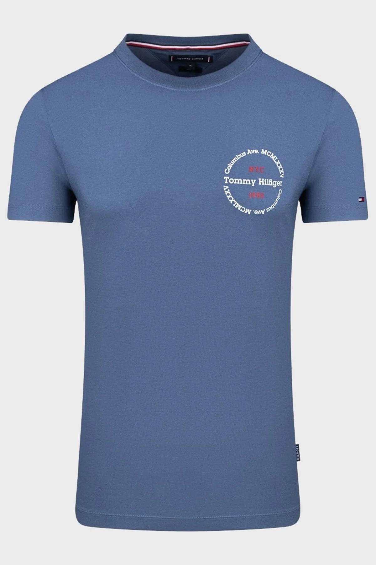 Tommy Hilfiger Pamuklu Slim Fit Erkek T Shirt MW0MW34390 C9T MAVİ - 1