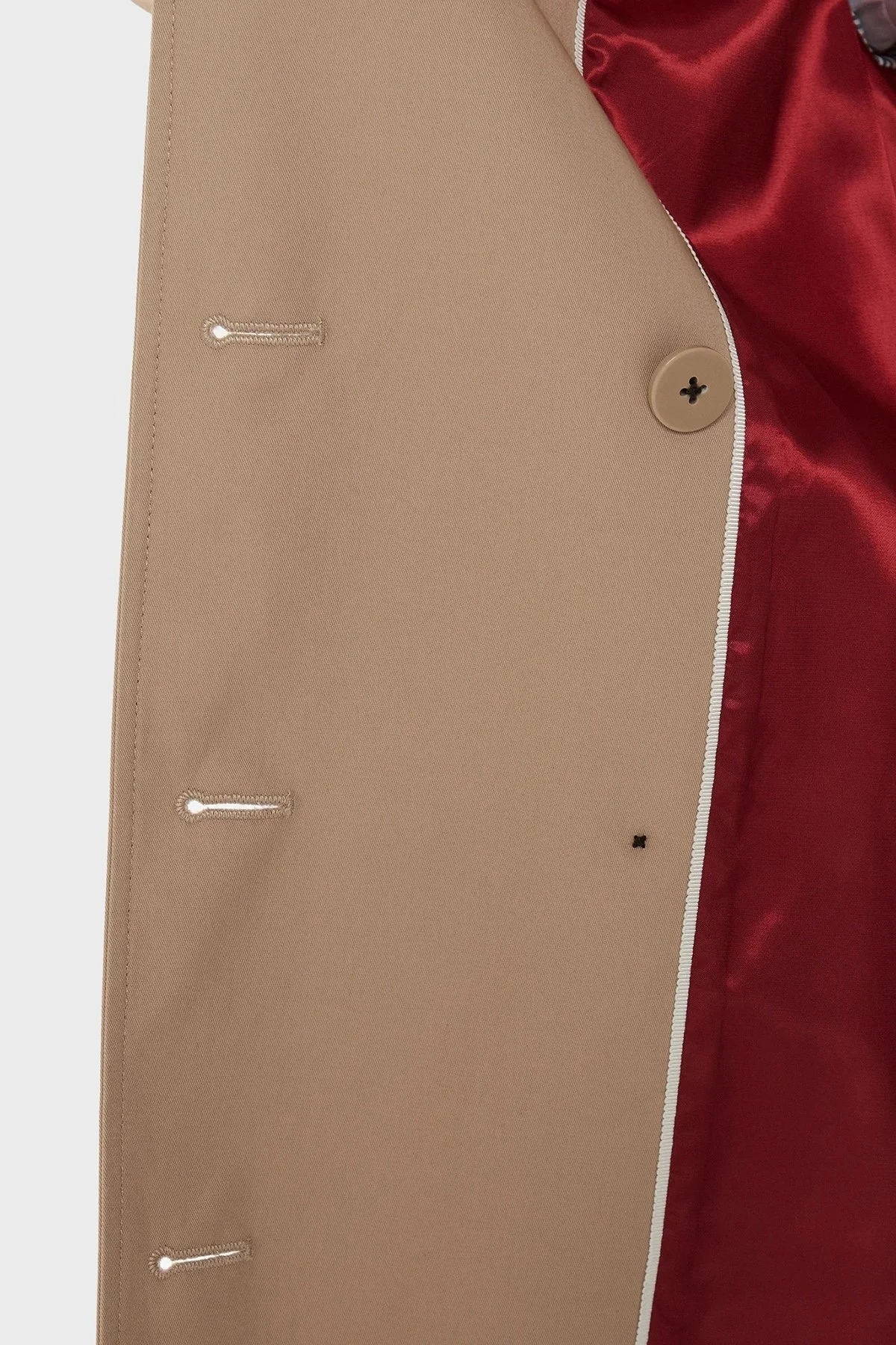 Tommy Hilfiger Pamuklu Slim Fit Kemerli Bayan Trençkot WW0WW42133 AEG BEJ - 6