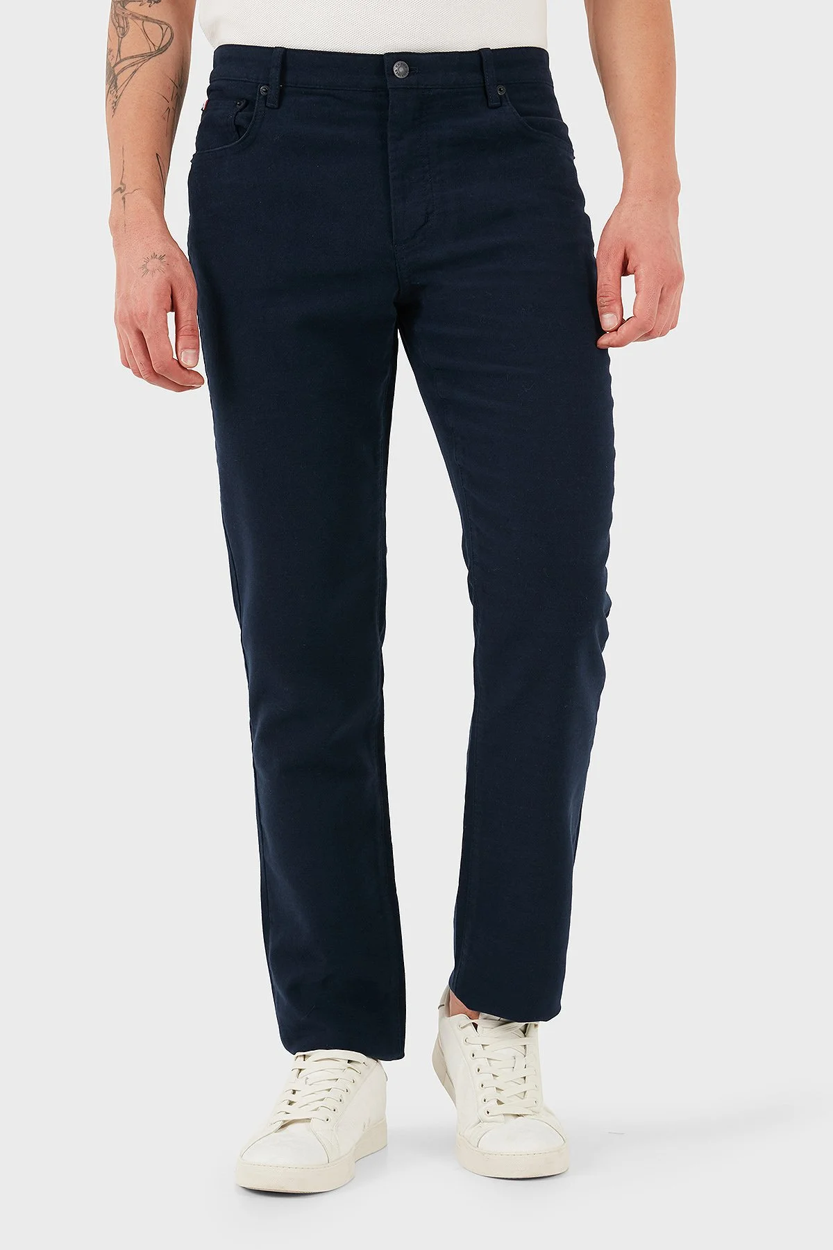 Tommy Hilfiger Pamuklu Slim Fit Normal Bel Erkek Pantolon MW0MW40266 C1G LACİVERT - 1