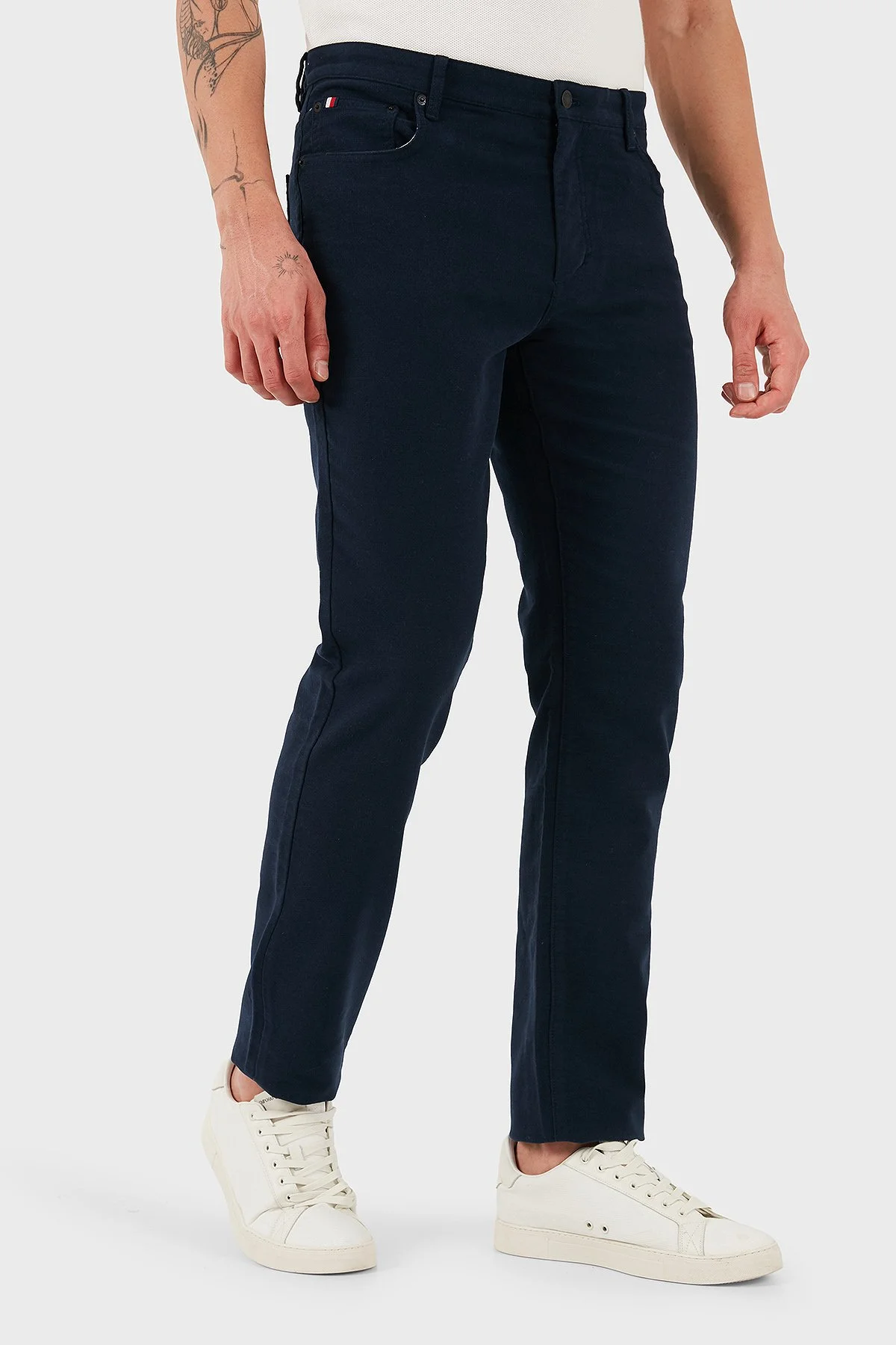 Tommy Hilfiger Pamuklu Slim Fit Normal Bel Erkek Pantolon MW0MW40266 C1G LACİVERT - 3
