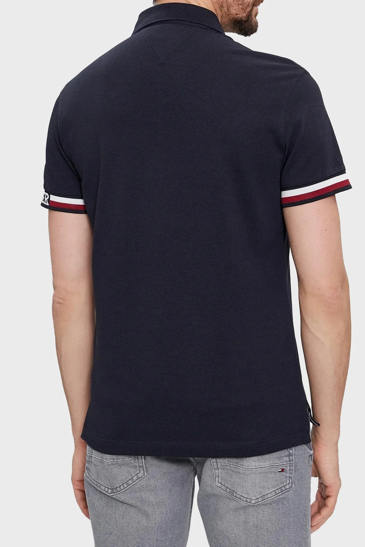 Tommy Hilfiger Pamuklu Slim Fit Polo T Shirt Erkek Polo Yaka T Shirt MW0MW33585 DW5 LACİVERT - 8