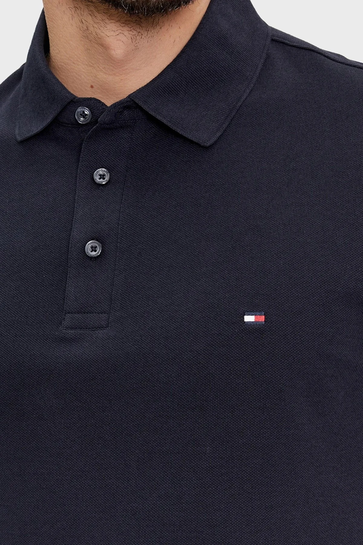 Tommy Hilfiger Pamuklu Slim Fit Polo T Shirt Erkek Polo Yaka T Shirt MW0MW33585 DW5 LACİVERT - 9
