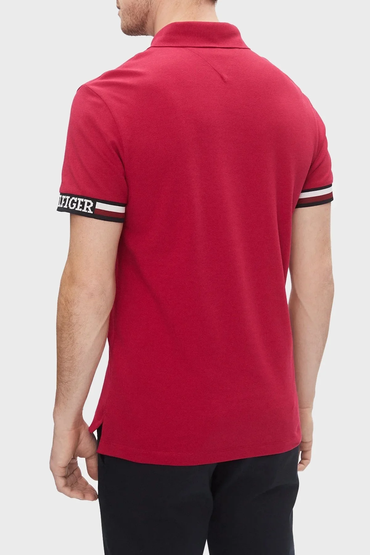Tommy Hilfiger Pamuklu Slim Fit Polo T Shirt Erkek Polo Yaka T Shirt MW0MW33585 XJV KIRMIZI - 3