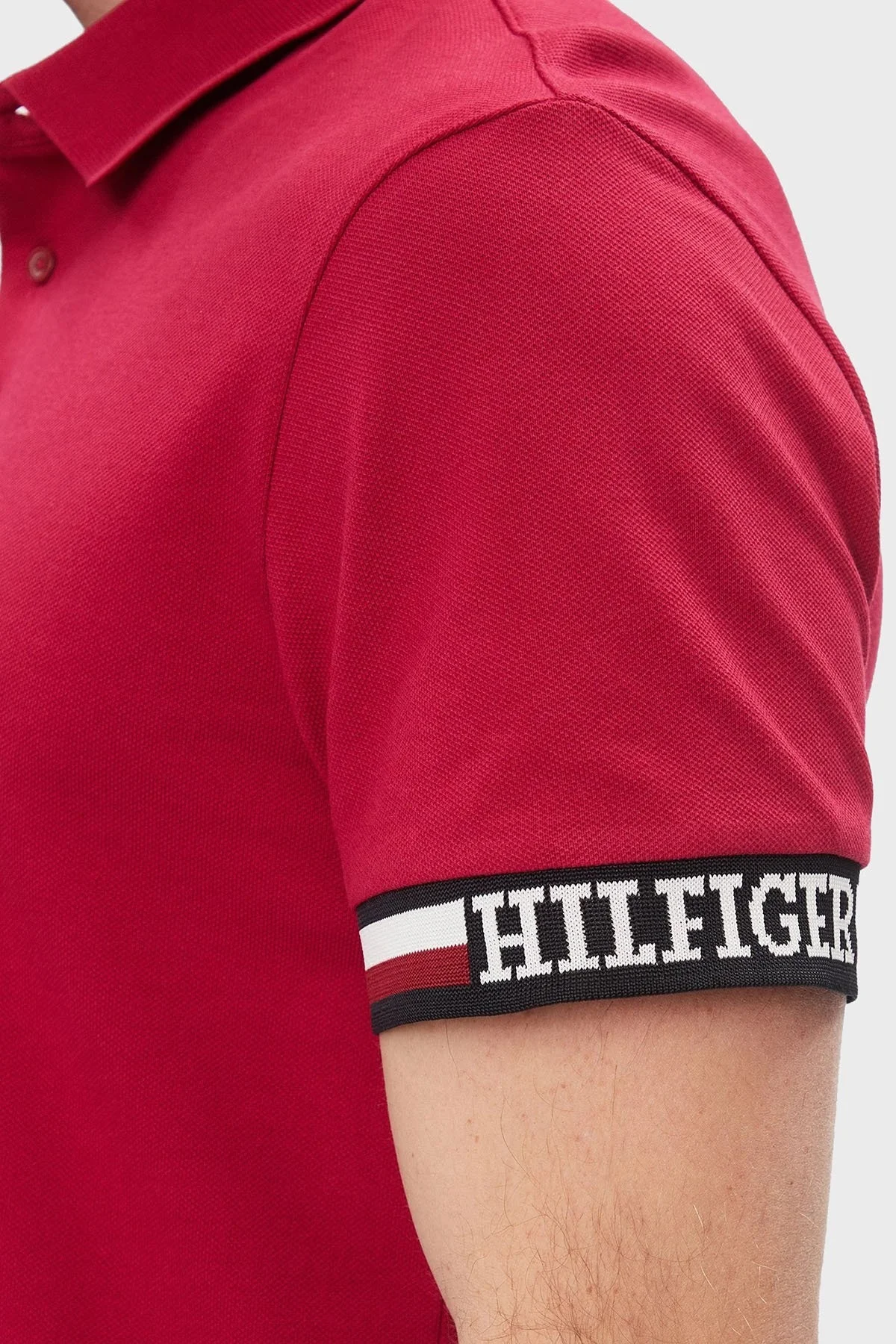 Tommy Hilfiger Pamuklu Slim Fit Polo T Shirt Erkek Polo Yaka T Shirt MW0MW33585 XJV KIRMIZI - 25