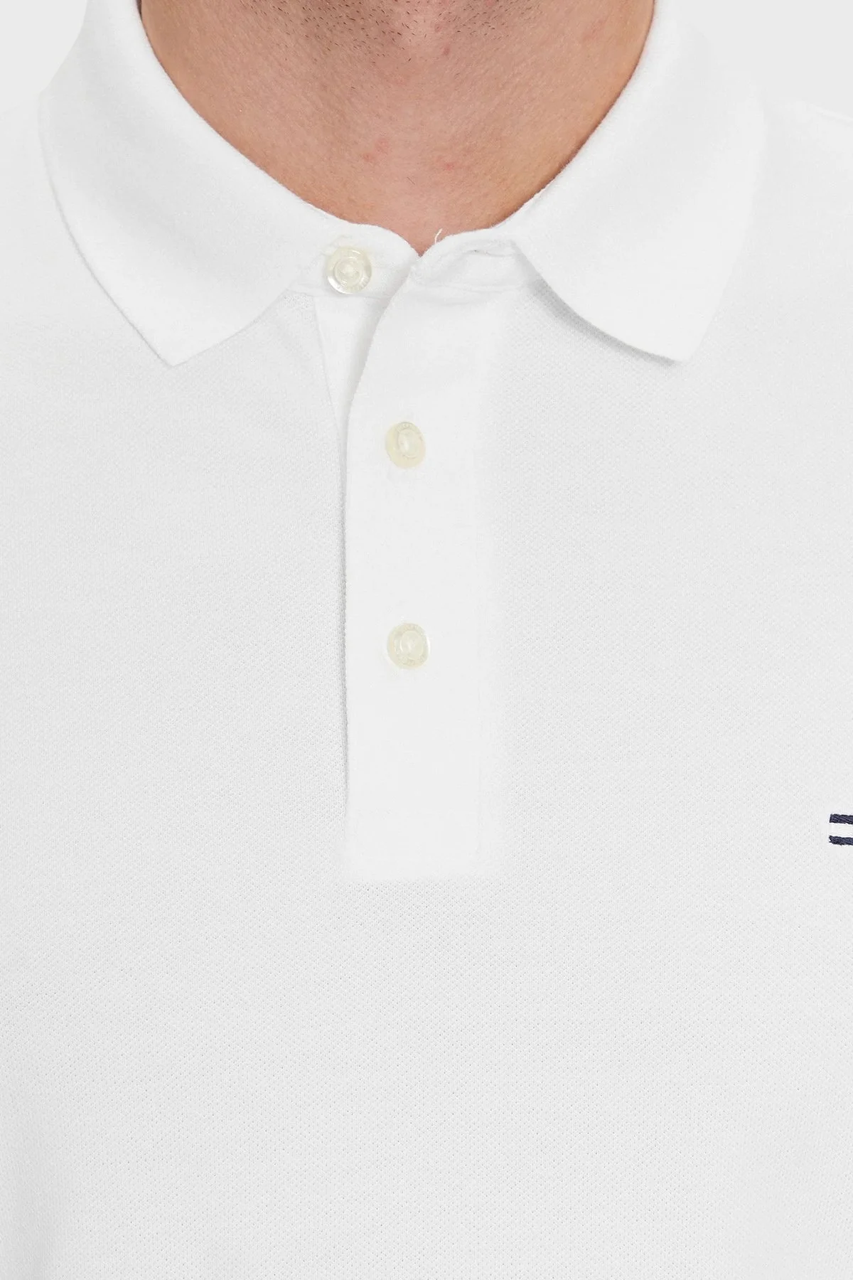 Tommy Hilfiger Pamuklu Slim Fit Polo T Shirt Erkek Polo Yaka T Shirt MW0MW33585 YBR BEYAZ - 4