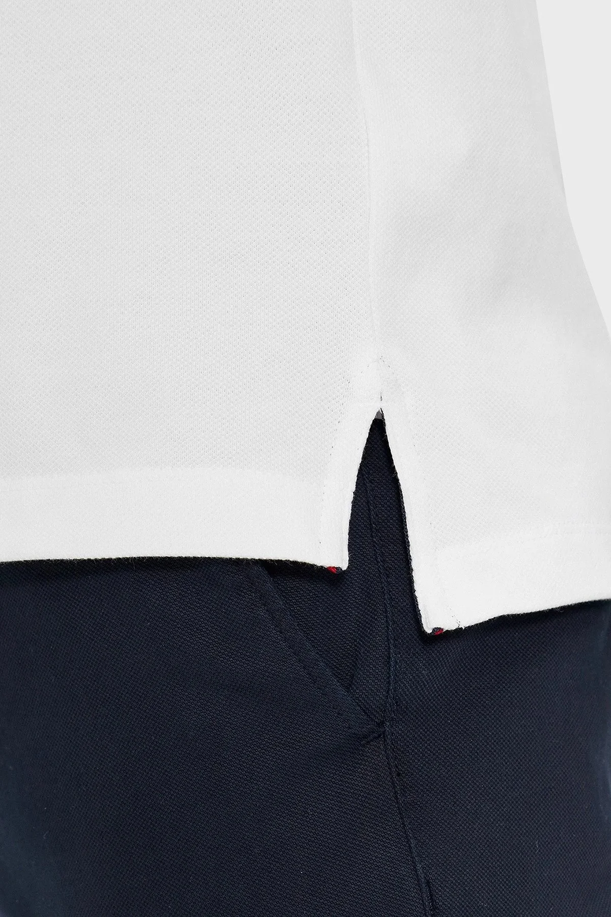 Tommy Hilfiger Pamuklu Slim Fit Polo T Shirt Erkek Polo Yaka T Shirt MW0MW33585 YBR BEYAZ - 5