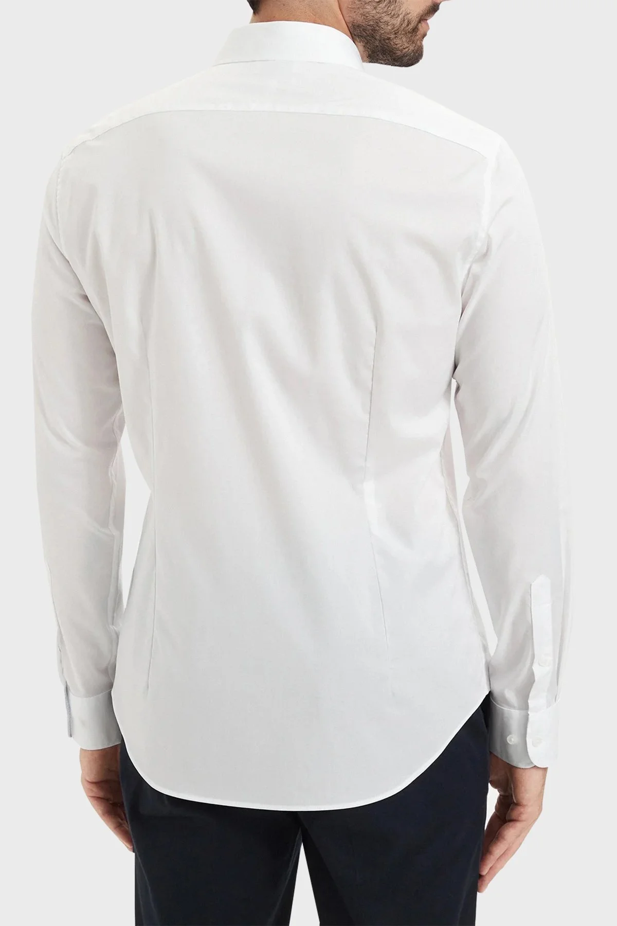 Tommy Hilfiger Pamuklu Slim Fit Uzun Kollu Erkek Gömlek MW0MW43749 YBR Beyaz - 3