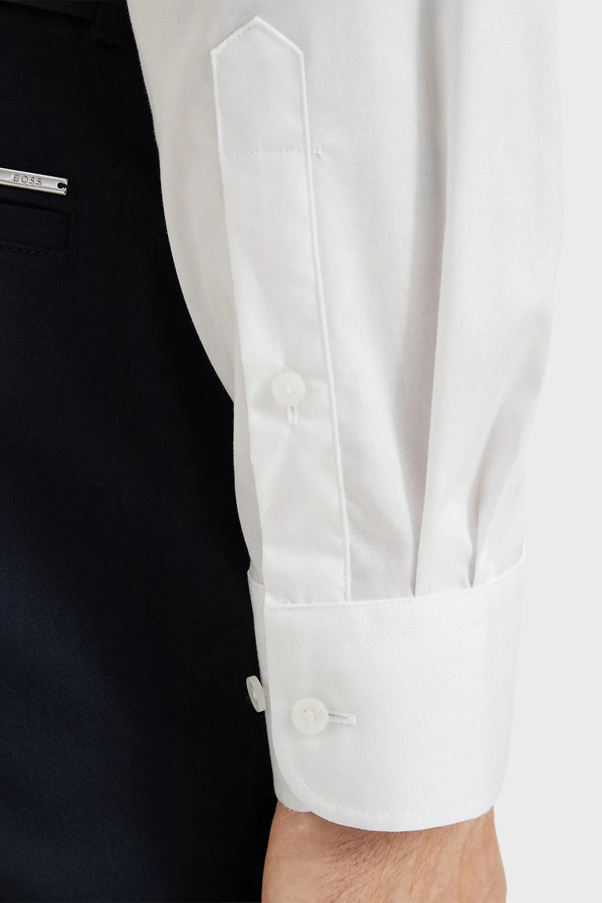 Tommy Hilfiger Pamuklu Slim Fit Uzun Kollu Erkek Gömlek MW0MW43749 YBR Beyaz - 5