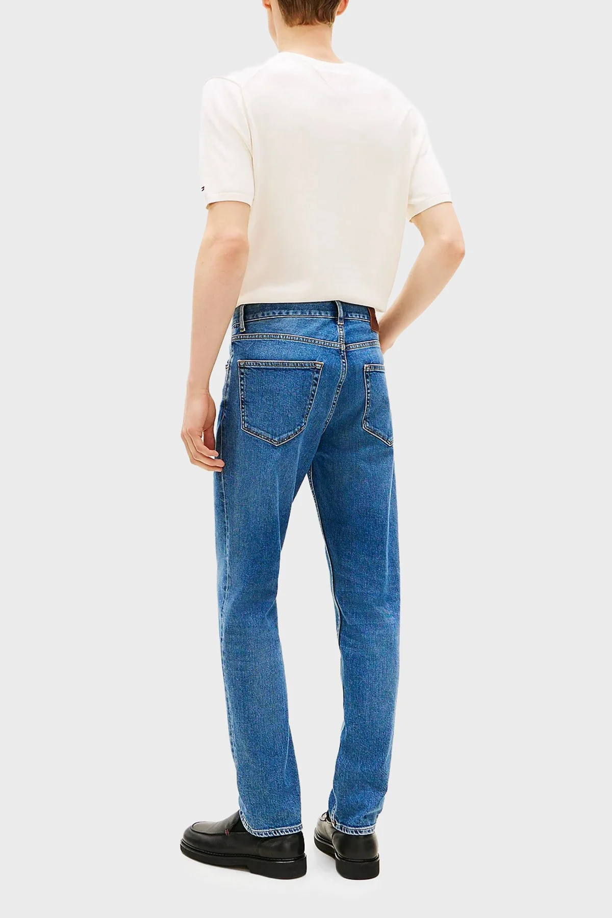 Tommy Hilfiger Pamuklu Straight Fit Düz Paça Jeans Erkek Kot Pantolon MW0MW41901 1BD MAVİ - 3