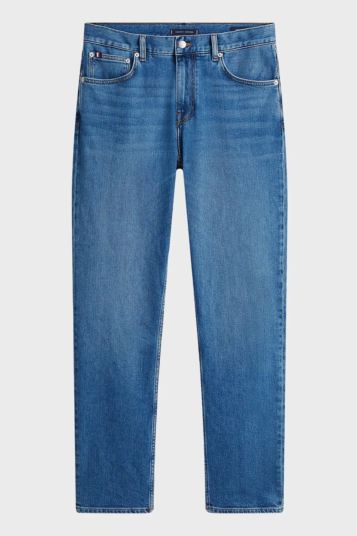 Tommy Hilfiger Pamuklu Straight Fit Düz Paça Jeans Erkek Kot Pantolon MW0MW41901 1BD MAVİ - 5