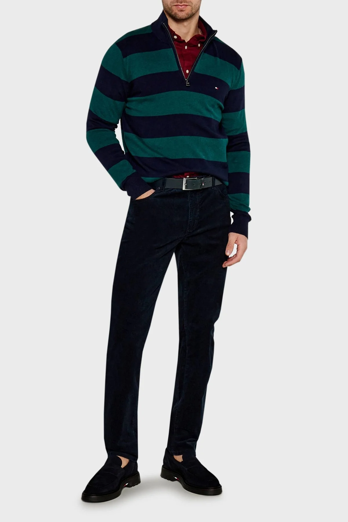 Tommy Hilfiger Pamuklu Straight Fit Düz Paça Kadife Erkek Pantolon MW0MW36696 DW5 LACİVERT - 8