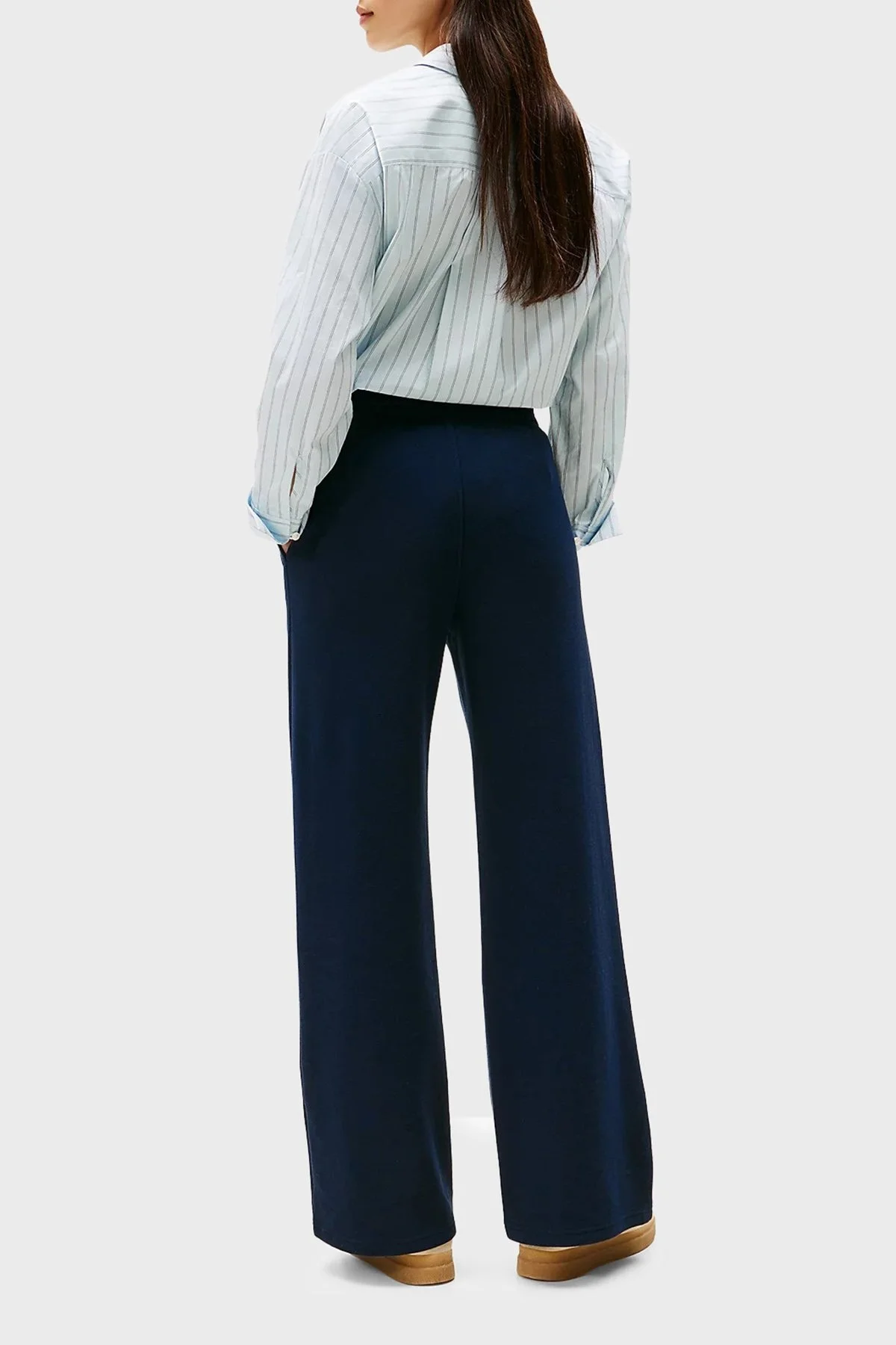 Tommy Hilfiger Pamuklu Straight Fit Normal Bel Düz Paça Bayan Pantolon WW0WW45744 C1G LACİVERT - 4