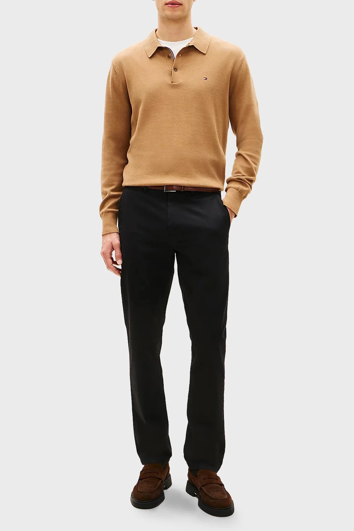 Tommy Hilfiger Pamuklu Straight Fit Normal Bel Düz Paça Erkek Pantolon MW0MW40262 BDS SİYAH - 1