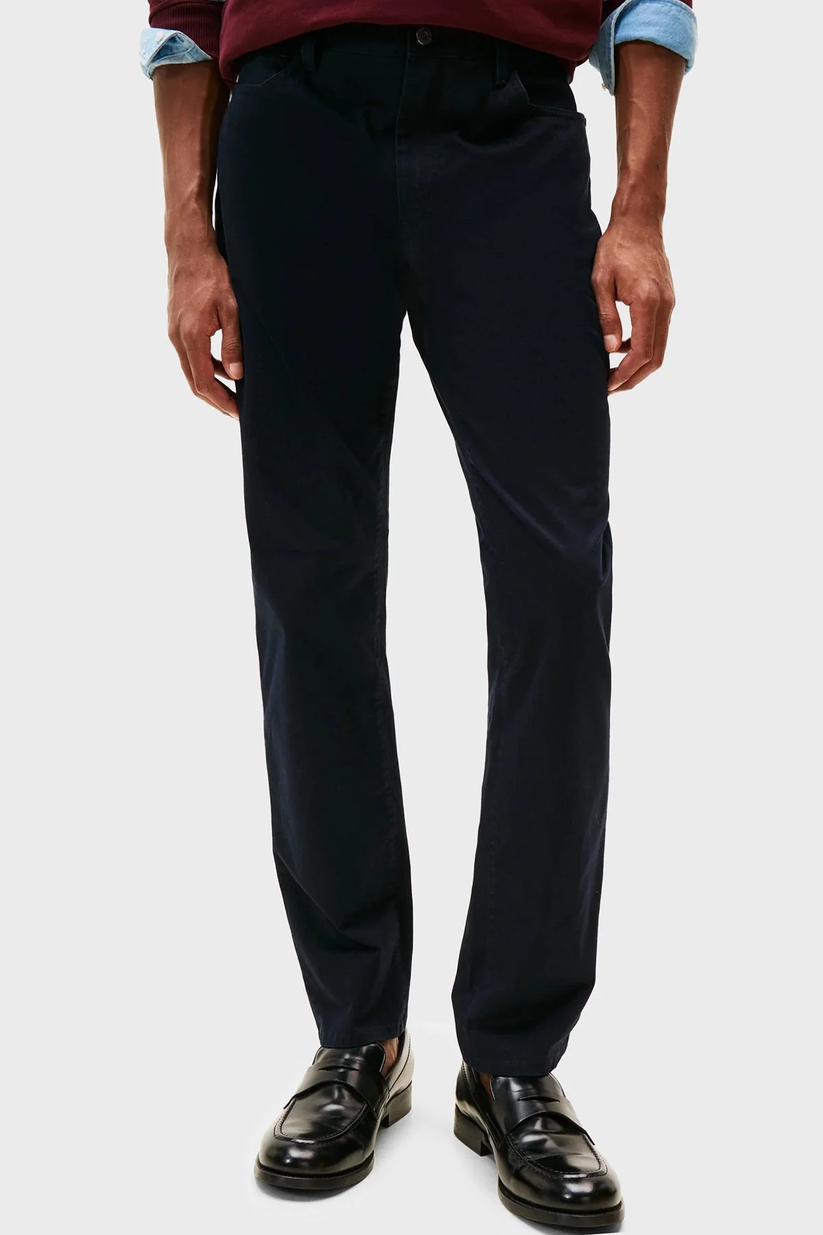 Tommy Hilfiger Pamuklu Straight Fit Normal Bel Düz Paça Erkek Pantolon MW0MW40915 DW5 LACİVERT - 1