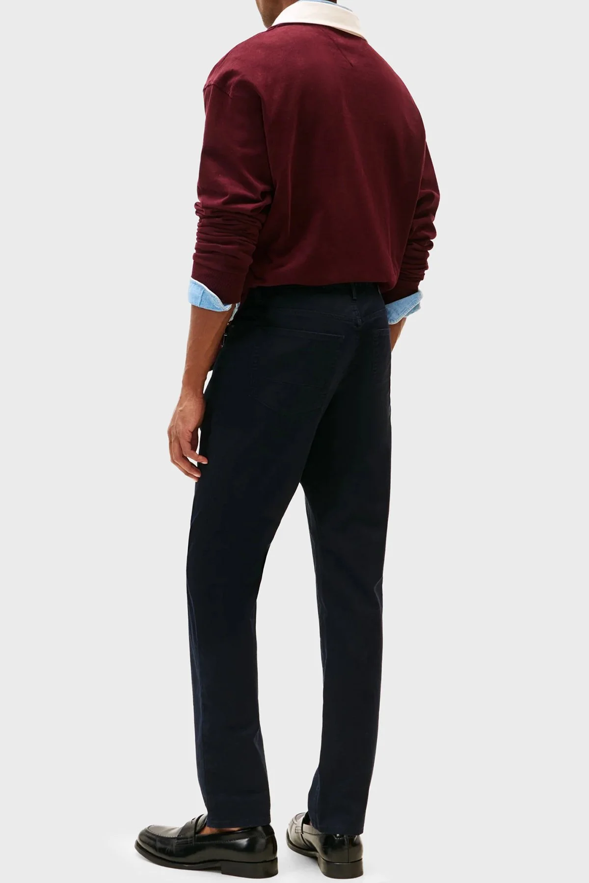 Tommy Hilfiger Pamuklu Straight Fit Normal Bel Düz Paça Erkek Pantolon MW0MW40915 DW5 LACİVERT - 3