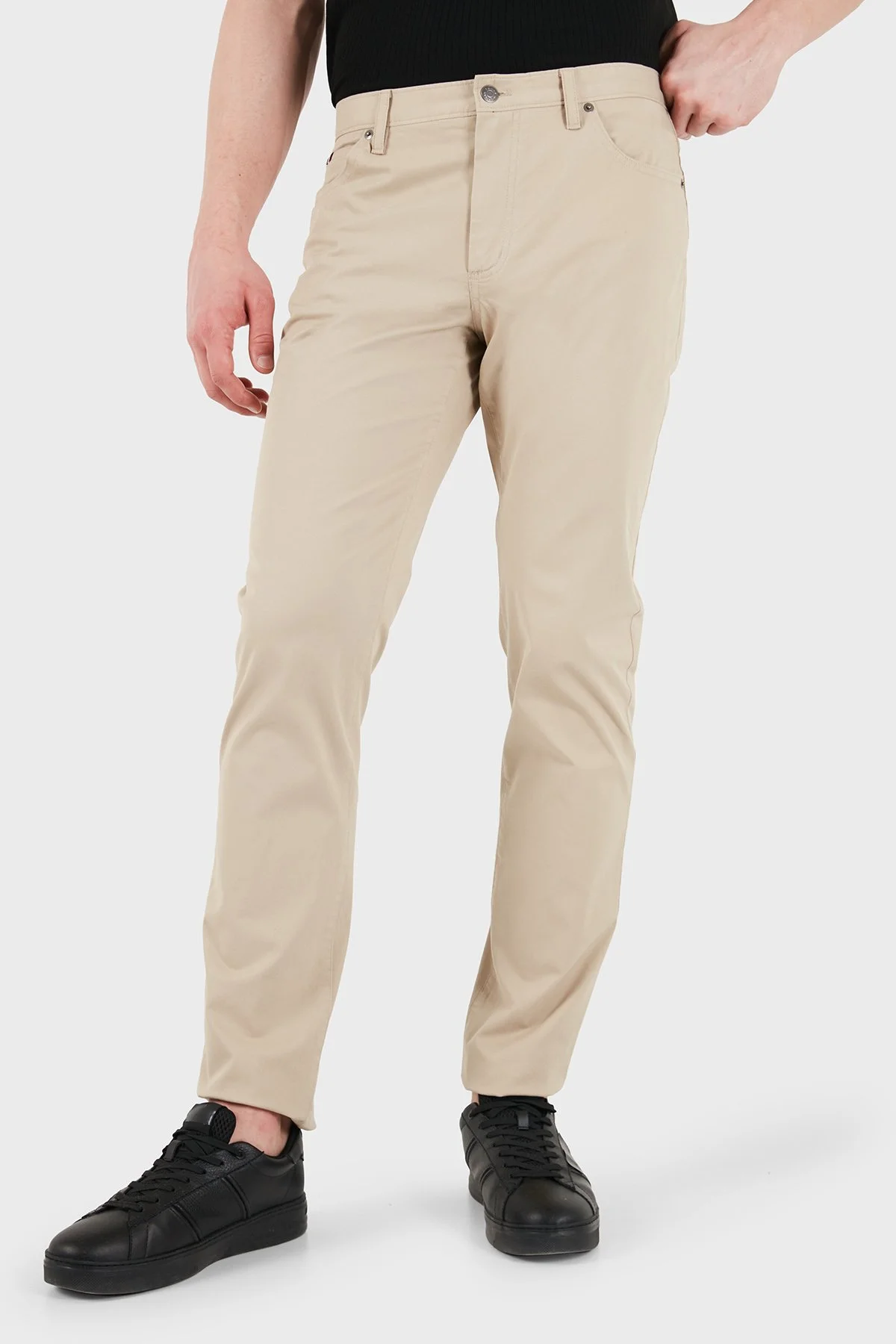 Tommy Hilfiger Pamuklu Straight Fit Normal Bel Erkek Pantolon MW0MW40915 RBT KUM - 1