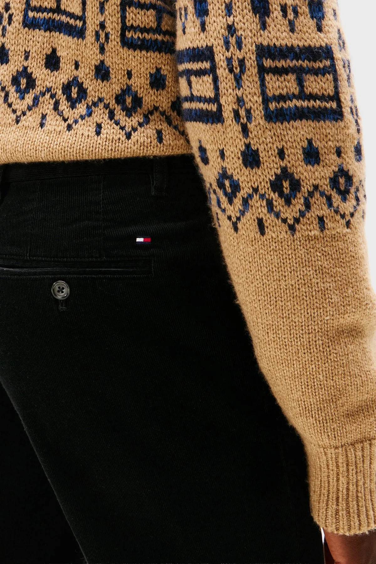 Tommy Hilfiger Pamuklu Straight Fit Normal Bel Kadife Erkek Pantolon MW0MW40267 BDS SİYAH - 3