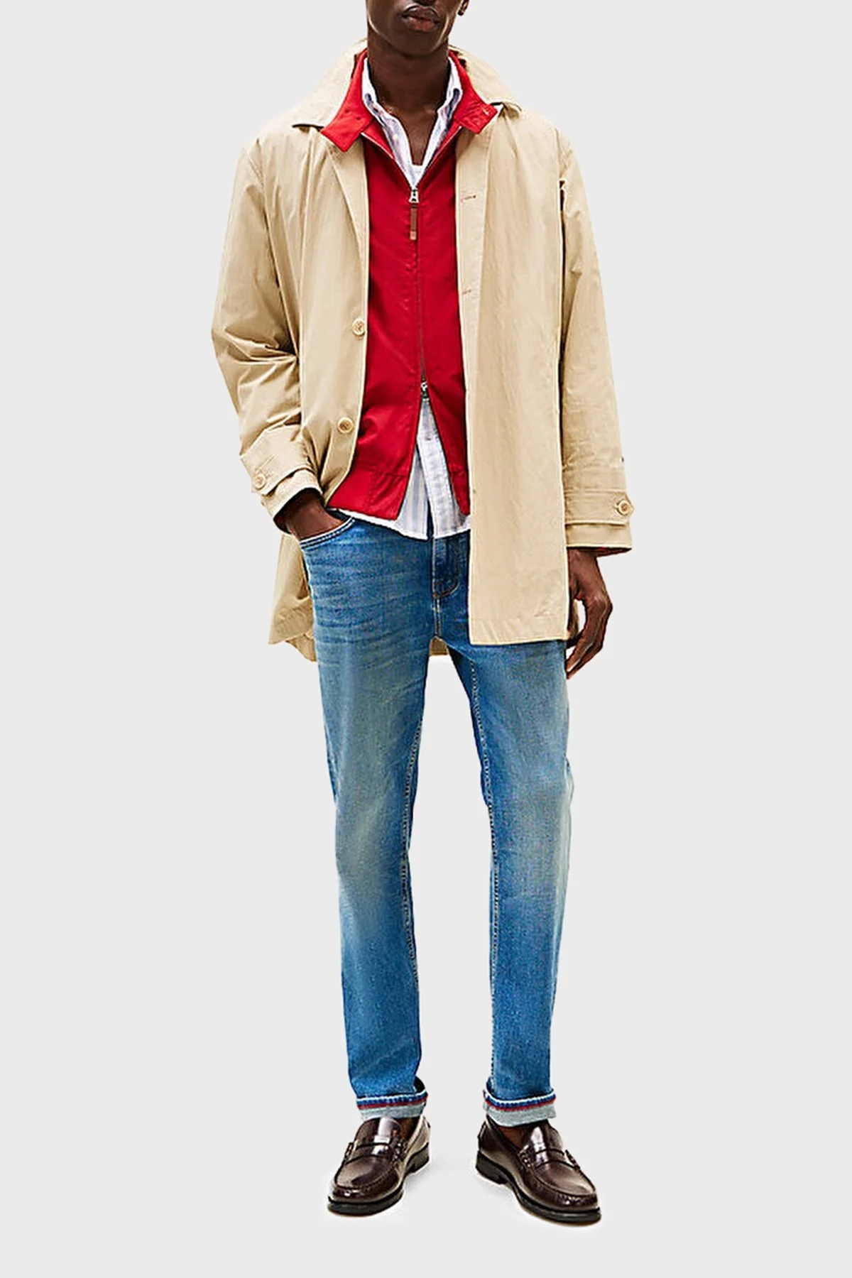 Tommy Hilfiger Pamuklu Straight Fit Normal Düz Paça Jeans Erkek Kot Pantolon MW0MW38814 1BA AÇIK MAVİ - 7