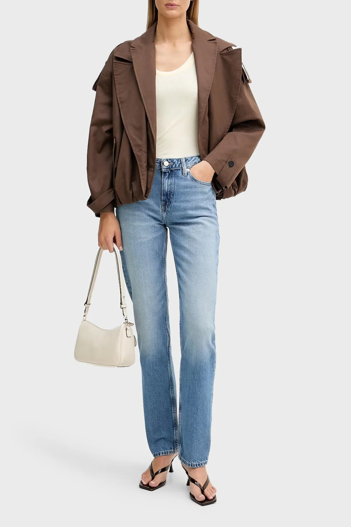 Tommy Hilfiger Pamuklu Straight Fit Orta Bel Jeans Kadın Kot Pantolon WW0WW48569 1A7 MAVİ - 2