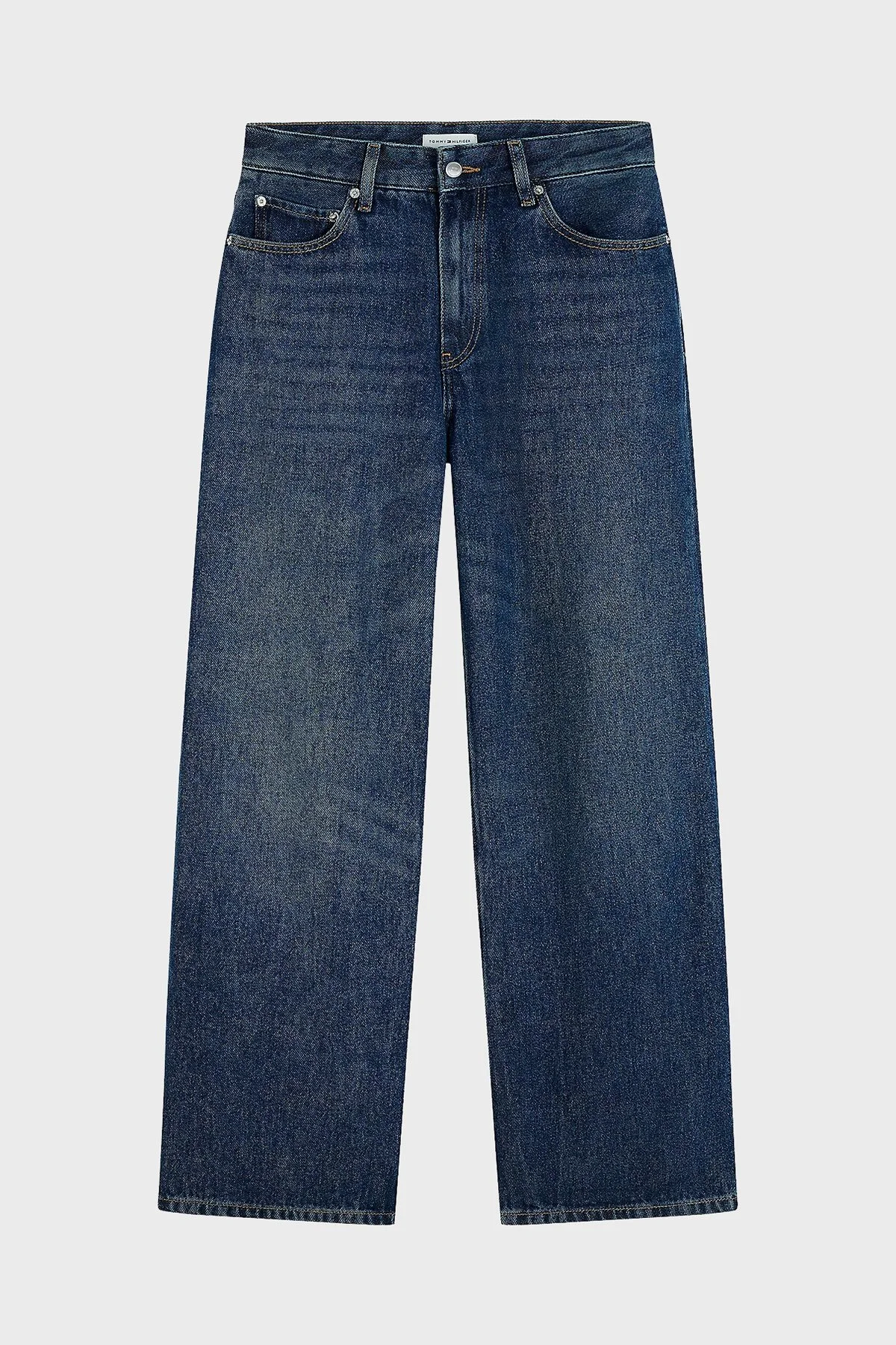 Tommy Hilfiger Pamuklu Wide Leg Fit Bol Paça Jeans Kadın Kot Pantolon WW0WW51488 1BM Koyu mavi - 7