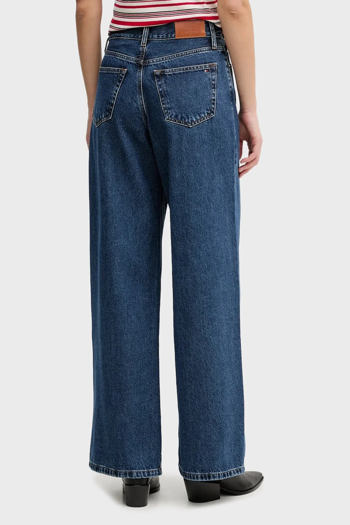 Tommy Hilfiger Pamuklu Wide Leg Fit Yüksek Bel Jeans Bayan Kot Pantolon WW0WW47695 1A5 MAVİ - 3