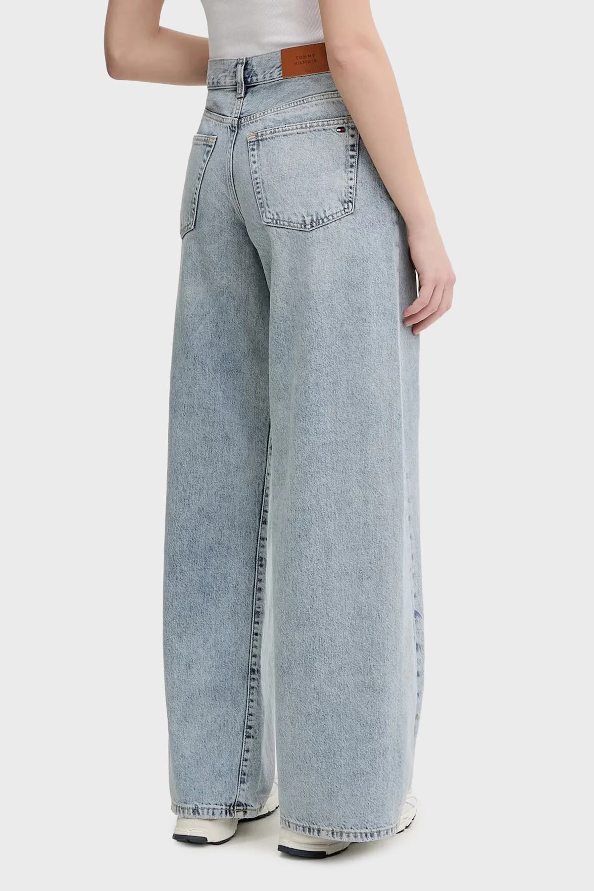 Tommy Hilfiger Pamuklu Wide Leg Fit Yüksek Bel Jeans Bayan Kot Pantolon WW0WW48519 1AA MAVİ - 3