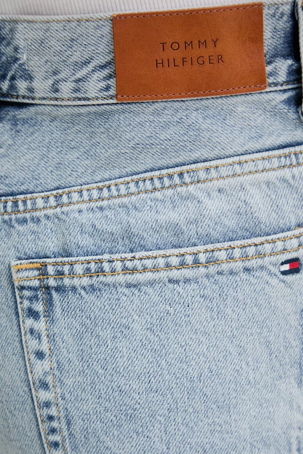 Tommy Hilfiger Pamuklu Wide Leg Fit Yüksek Bel Jeans Bayan Kot Pantolon WW0WW48519 1AA MAVİ - 4