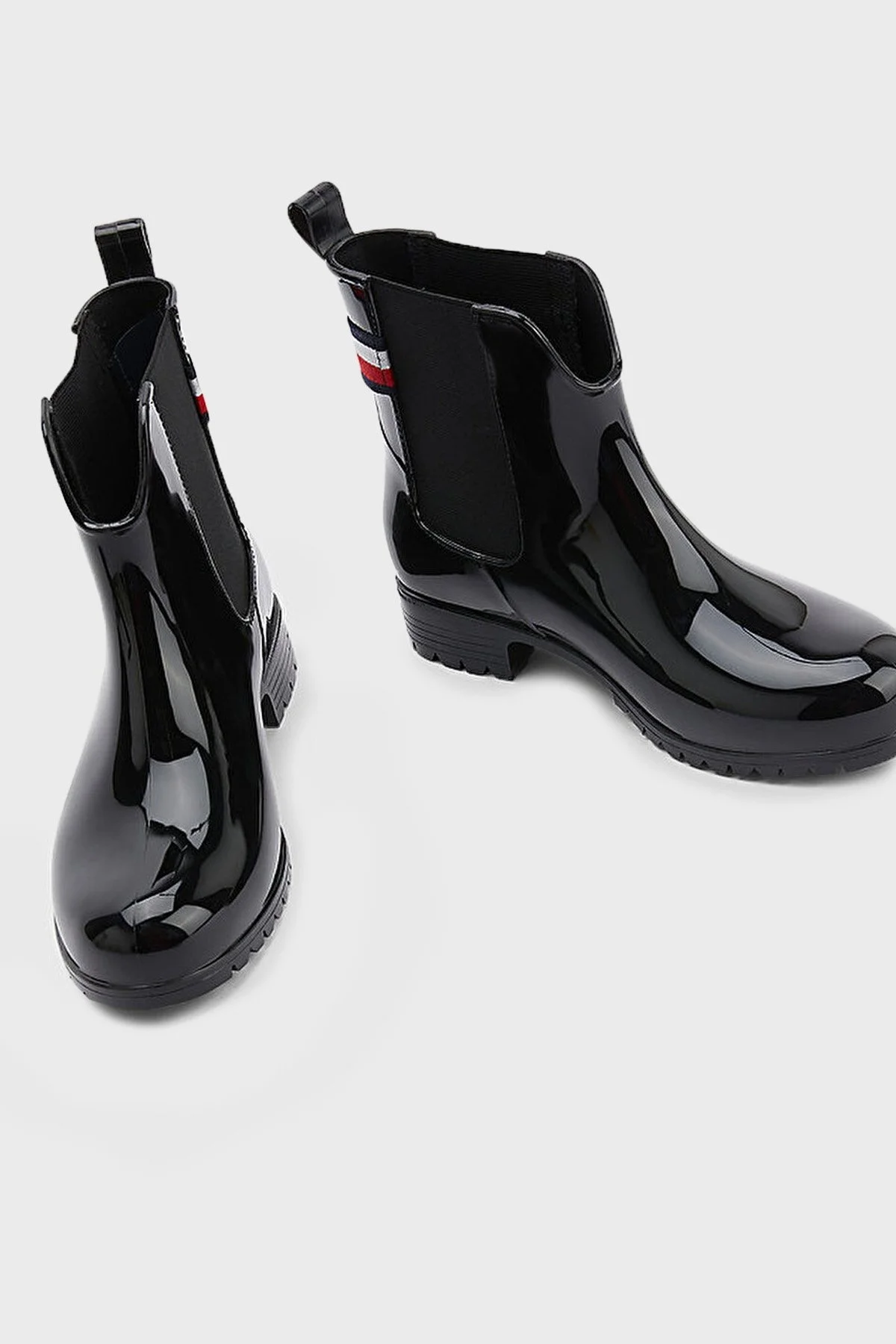 Tommy Hilfiger Parlak Elastik Bantlı Bayan Bot FW0FW06777 BDS SİYAH - 4