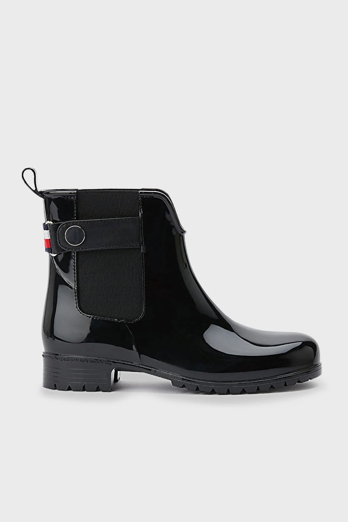 Tommy Hilfiger Parlak Elastik Bantlı Bayan Bot FW0FW06777 BDS SİYAH - 1