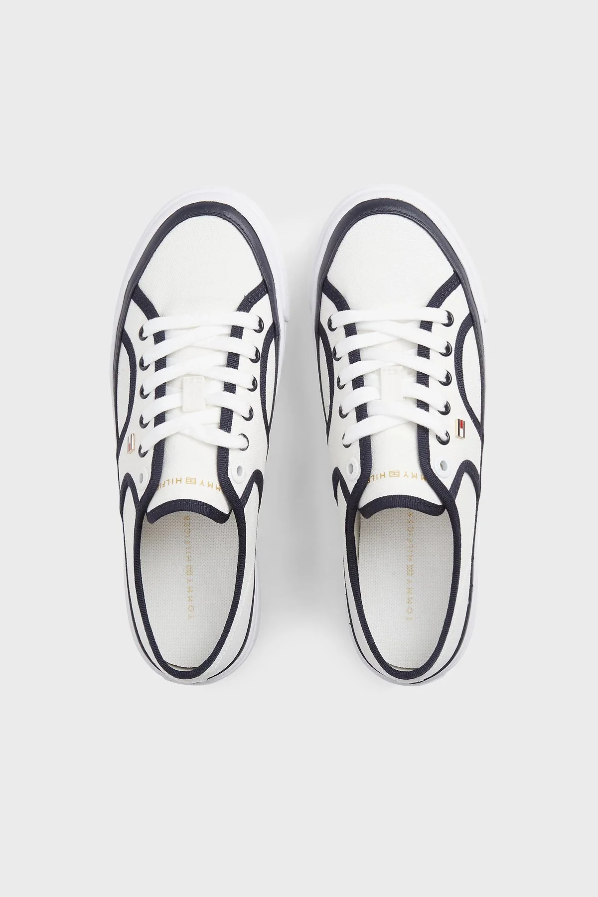 Tommy Hilfiger Platform Kanvas Sneaker Kadın Ayakkabı FW0FW09394 0G7 Ekru - 4