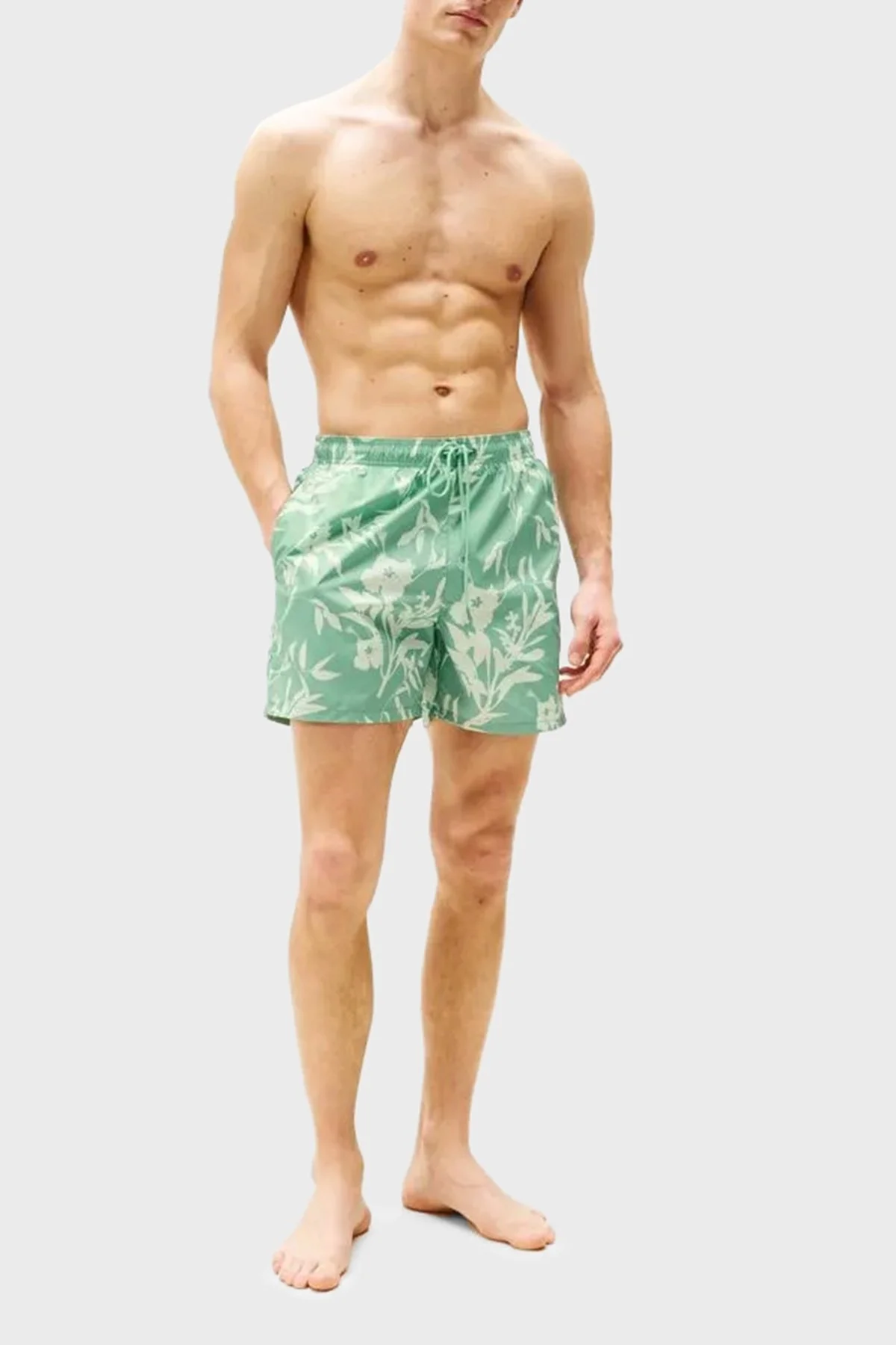 Tommy Hilfiger Regular Fit Belden Bağlamalı Desenli Erkek Mayo Short UM0UM03266 0H8 YEŞİL - 6