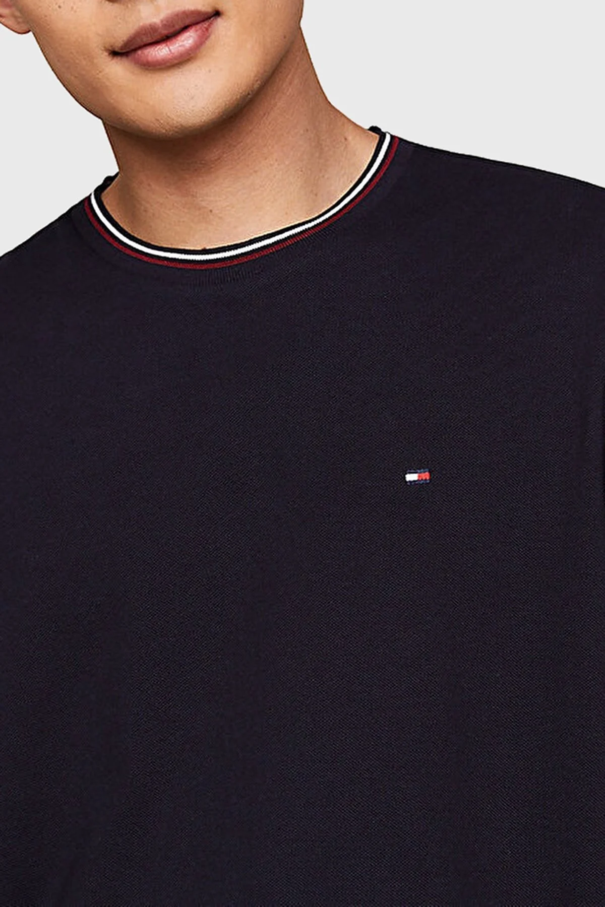 Tommy Hilfiger Regular Fit Bisiklet Yaka Erkek T Shirt MW0MW35680 DW5 LACİVERT - 4