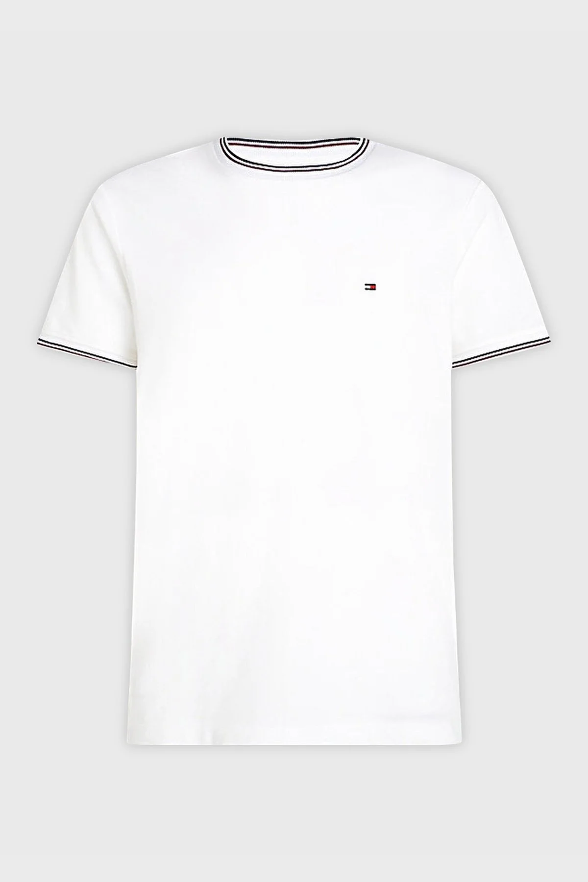 Tommy Hilfiger Regular Fit Bisiklet Yaka Erkek T Shirt MW0MW35680 YBR BEYAZ - 4