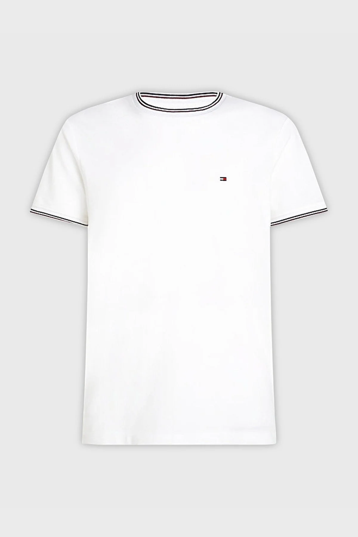 Tommy Hilfiger Regular Fit Bisiklet Yaka Erkek T Shirt MW0MW35680 YBR BEYAZ - 5