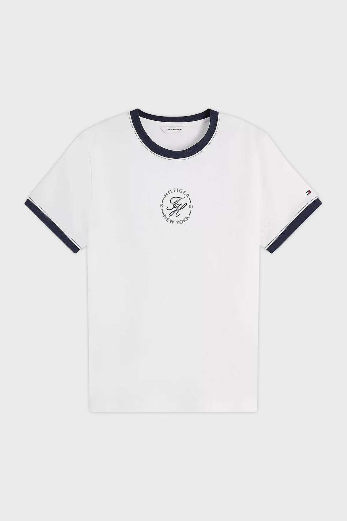 Tommy Hilfiger Regular Fit Bisiklet Yaka Kadın T Shirt WW0WW50032 YBL Beyaz - 5