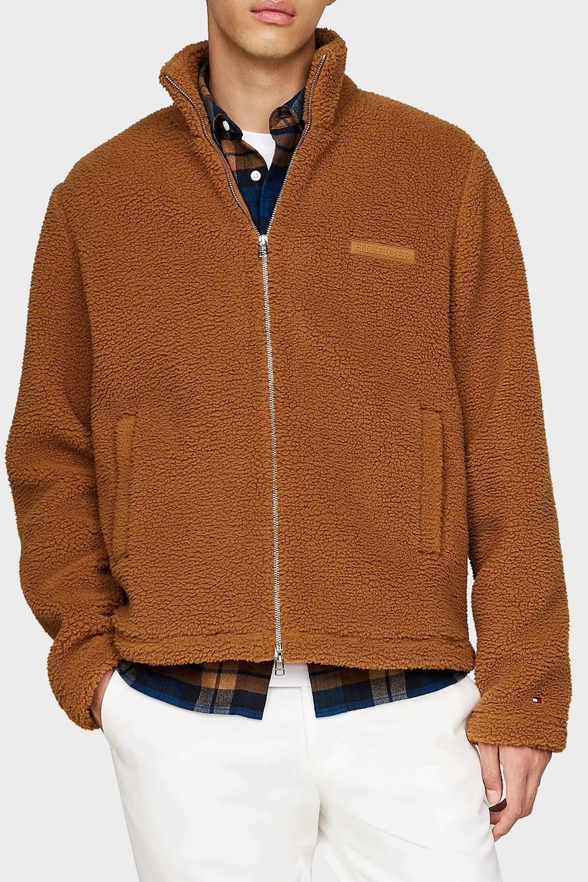 Tommy Hilfiger Regular Fit Dik Yaka Fermuarlı Teddy Polar Erkek Sweat MW0MW37228 HJW KAHVE - 8