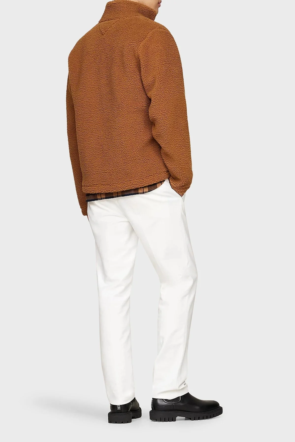 Tommy Hilfiger Regular Fit Dik Yaka Fermuarlı Teddy Polar Erkek Sweat MW0MW37228 HJW KAHVE - 9