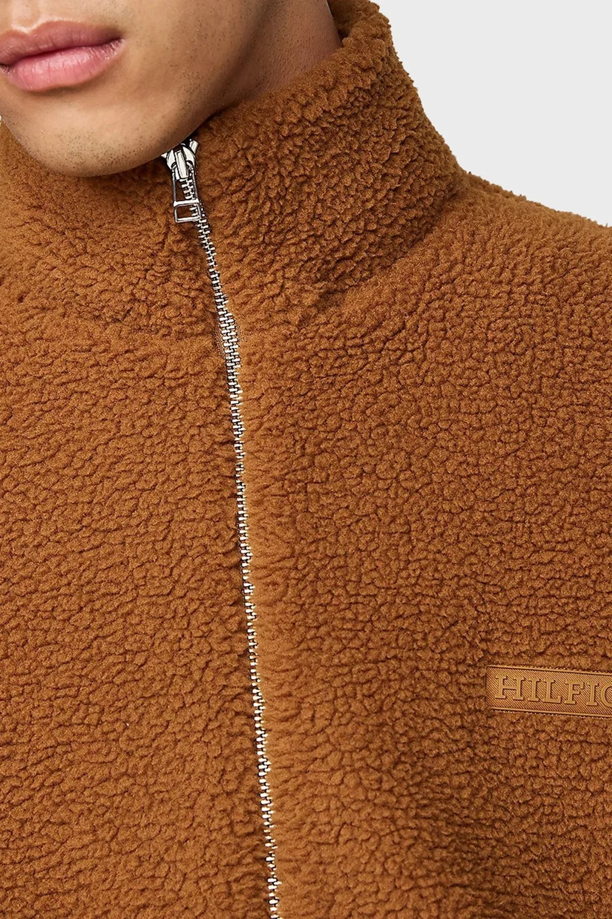 Tommy Hilfiger Regular Fit Dik Yaka Fermuarlı Teddy Polar Erkek Sweat MW0MW37228 HJW KAHVE - 10