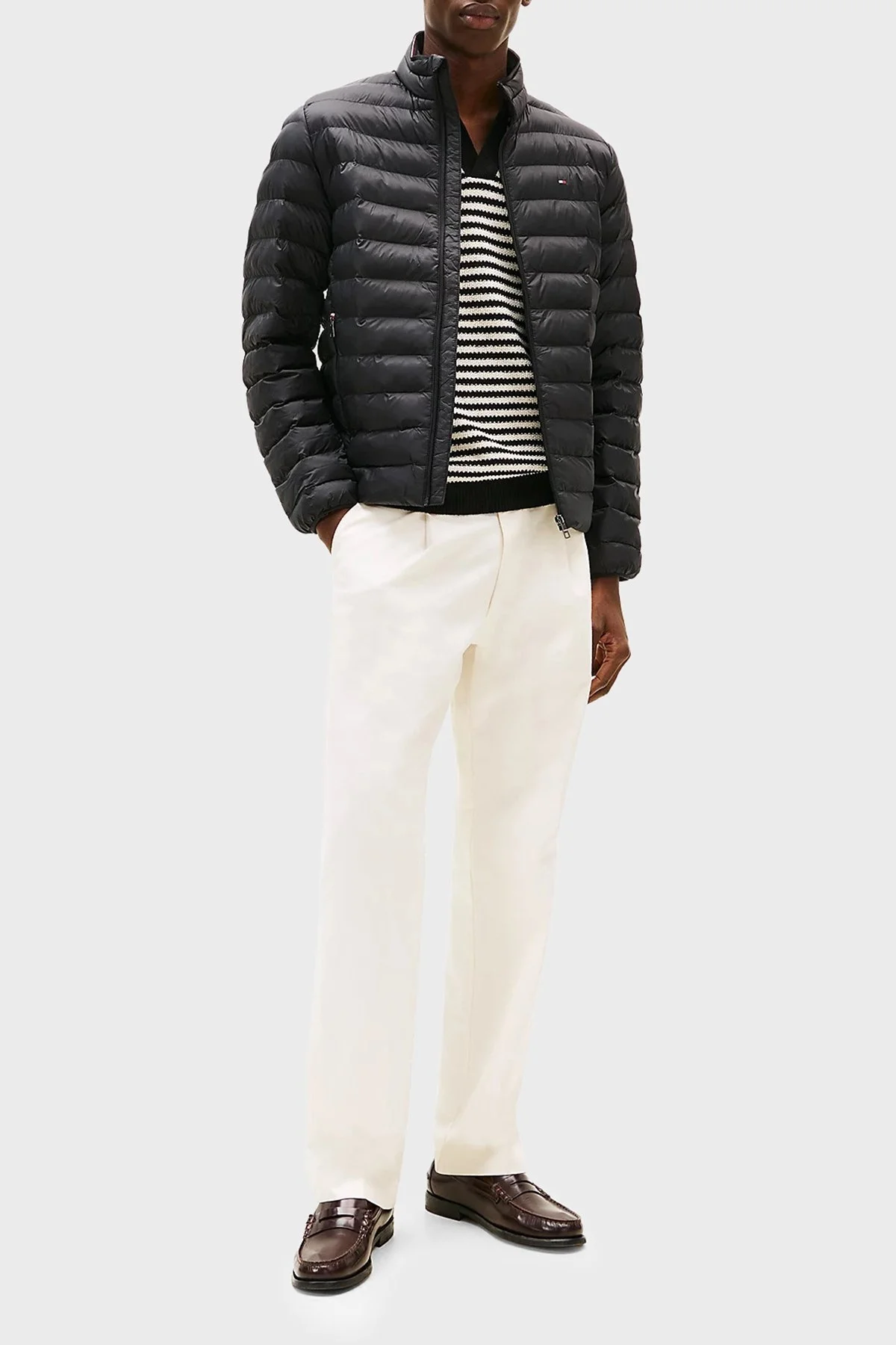 Tommy Hilfiger Regular Fit Dik Yaka Kapitoneli Erkek Mont MW0MW39990 BDS SİYAH - 2