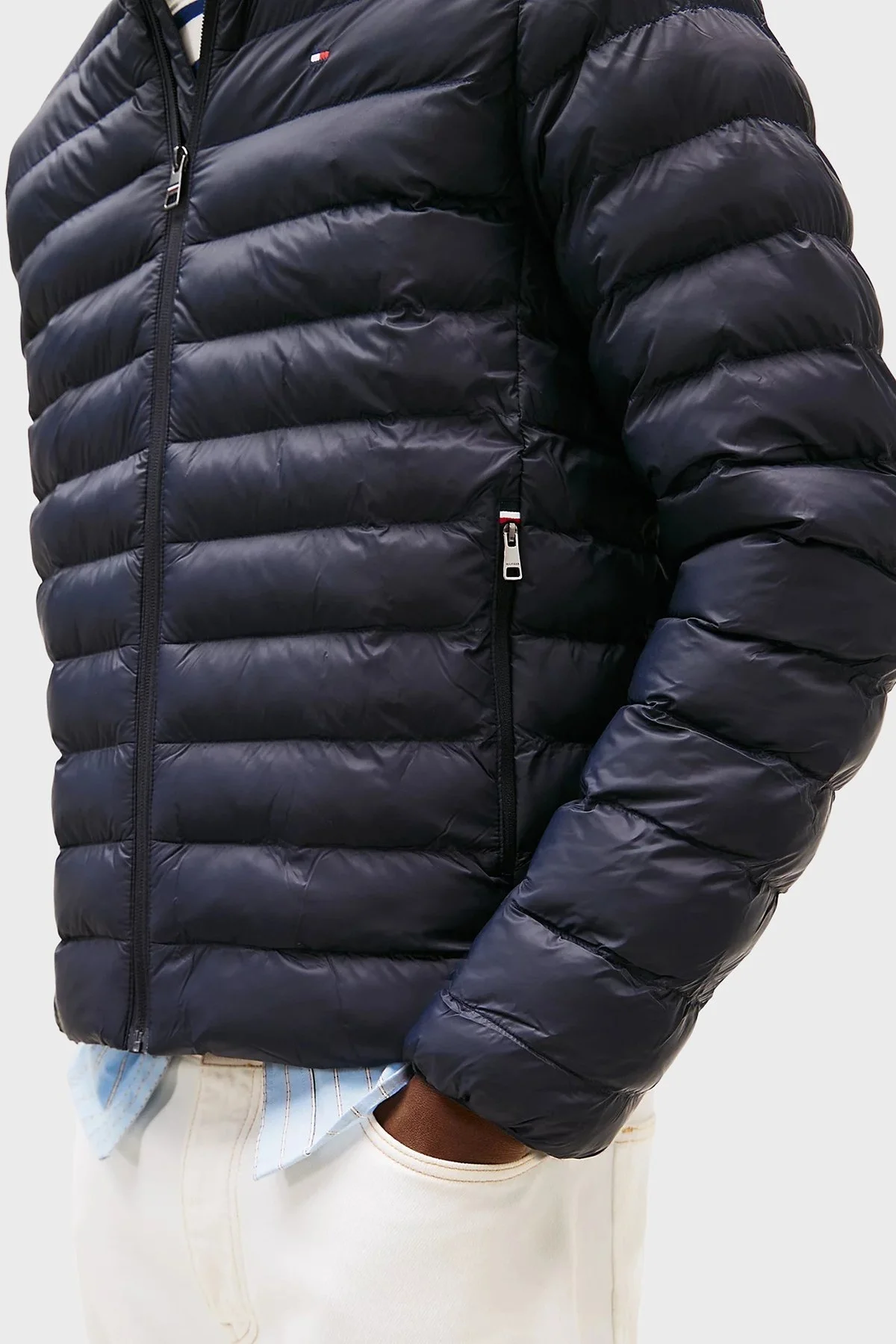 Tommy Hilfiger Regular Fit Dik Yaka Kapitoneli Erkek Mont MW0MW39990 DW5 LACİVERT - 4