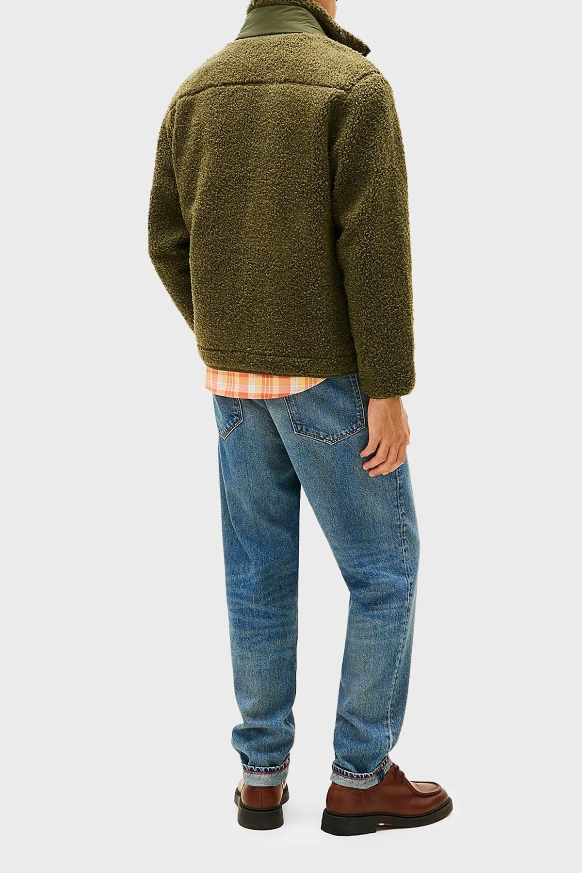 Tommy Hilfiger Regular Fit Dik Yaka Polar Femuarlı Erkek Ceket MW0MW40420 MT1 YEŞİL - 4