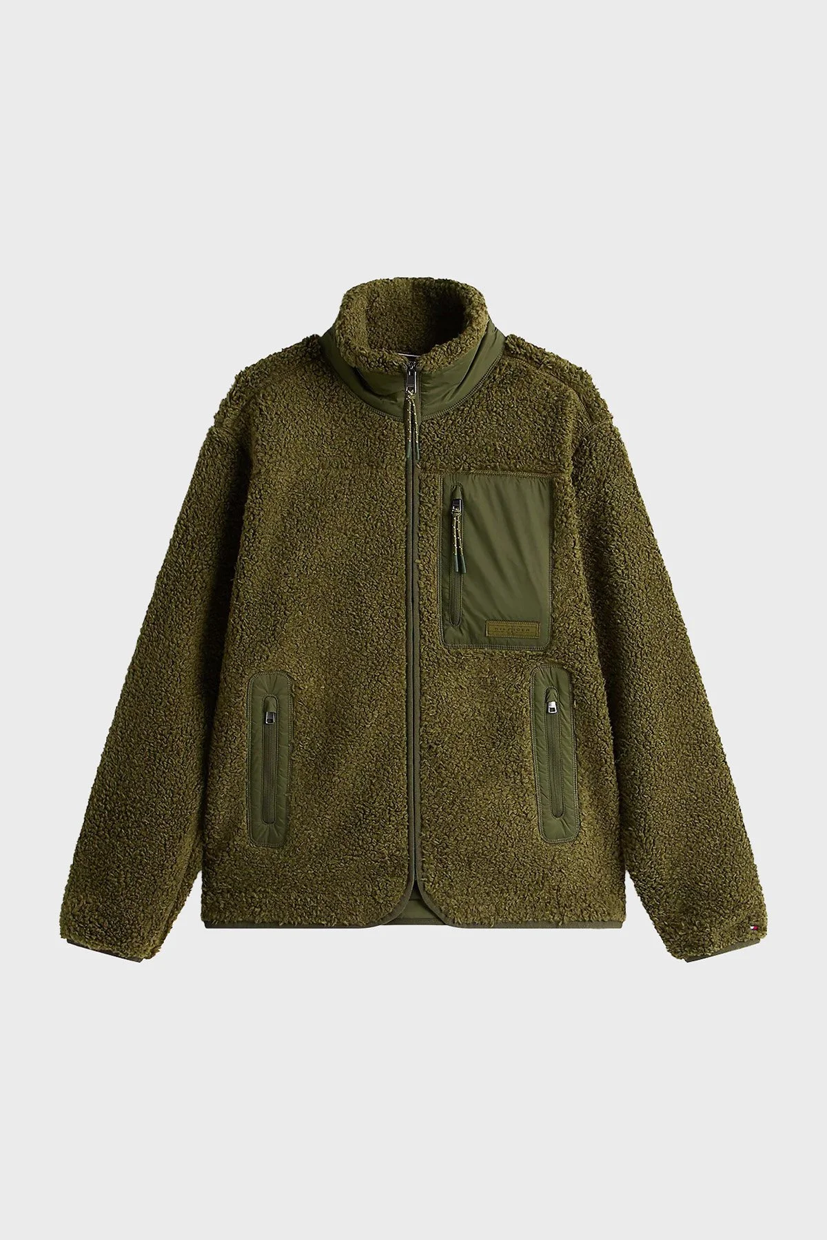 Tommy Hilfiger Regular Fit Dik Yaka Polar Femuarlı Erkek Ceket MW0MW40420 MT1 YEŞİL - 5